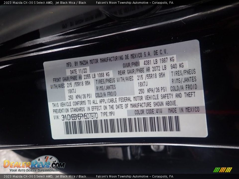 2023 Mazda CX-30 S Select AWD Jet Black Mica / Black Photo #18