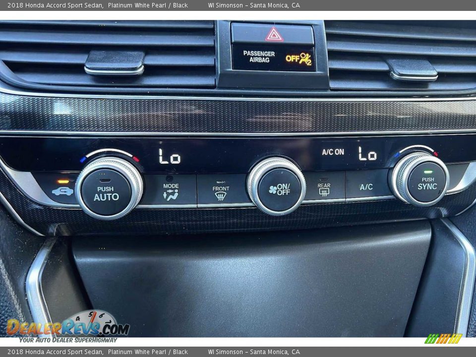 2018 Honda Accord Sport Sedan Platinum White Pearl / Black Photo #23