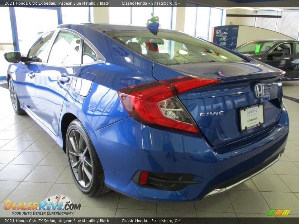 2021 Honda Civic EX Sedan Aegean Blue Metallic / Black Photo #10