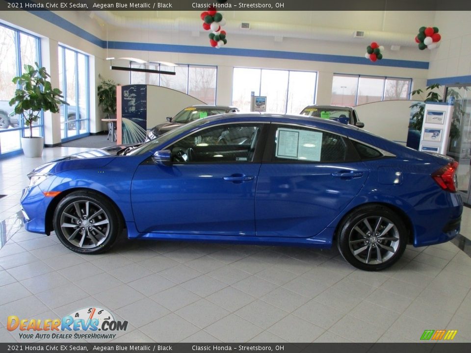 2021 Honda Civic EX Sedan Aegean Blue Metallic / Black Photo #12