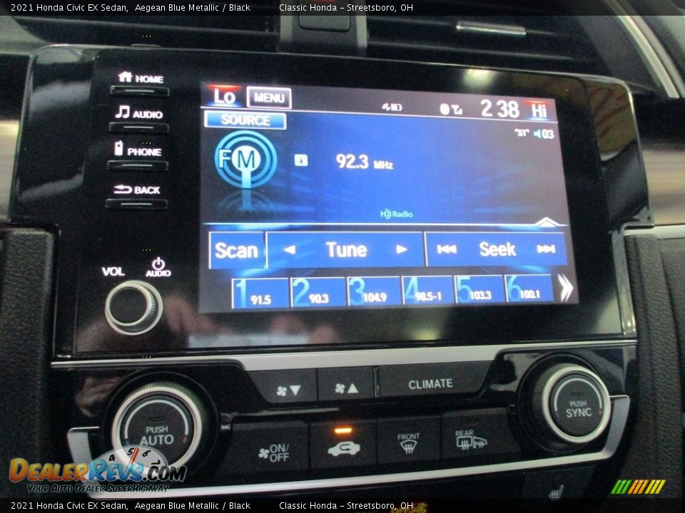 2021 Honda Civic EX Sedan Aegean Blue Metallic / Black Photo #22