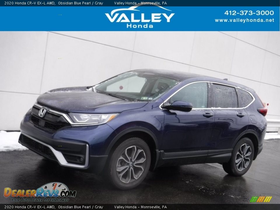 2020 Honda CR-V EX-L AWD Obsidian Blue Pearl / Gray Photo #1