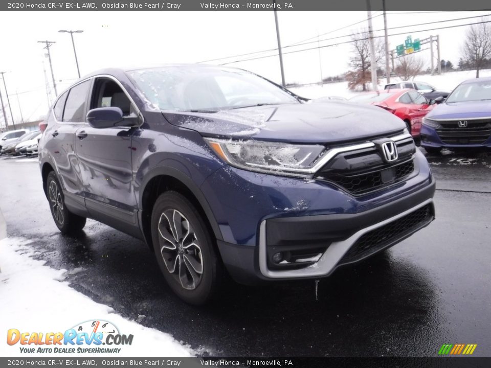 2020 Honda CR-V EX-L AWD Obsidian Blue Pearl / Gray Photo #6