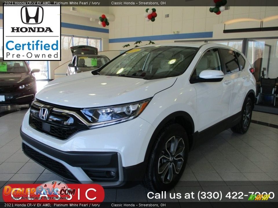 2021 Honda CR-V EX AWD Platinum White Pearl / Ivory Photo #1