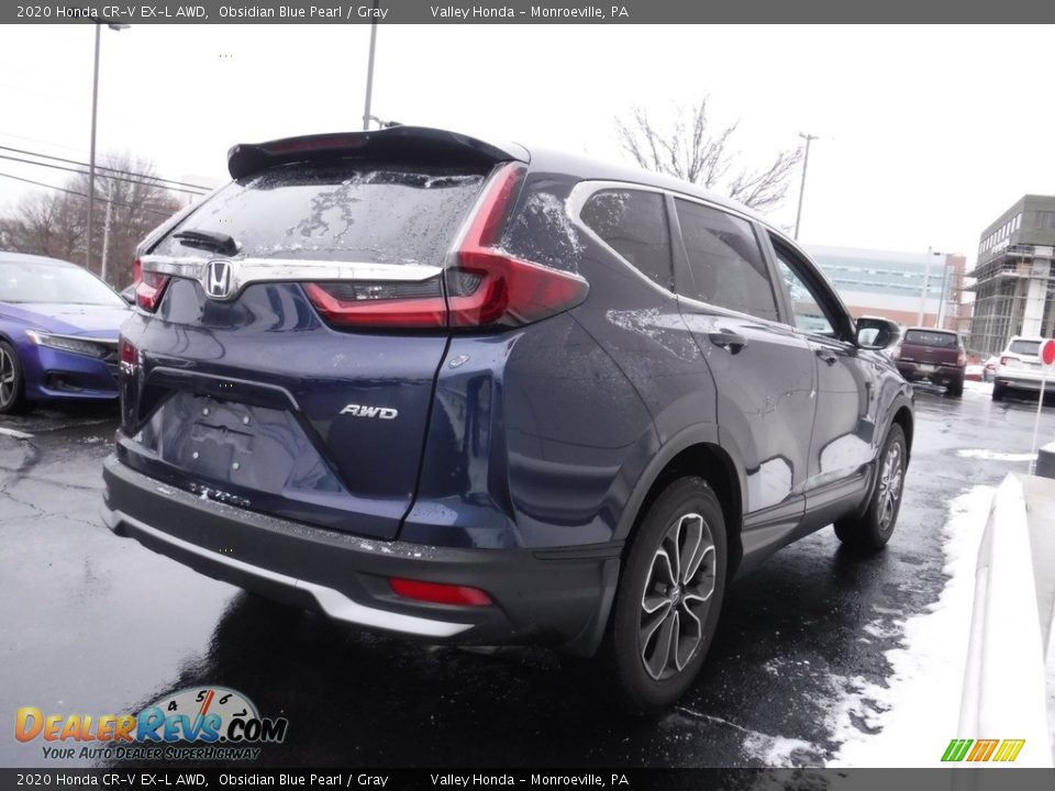 2020 Honda CR-V EX-L AWD Obsidian Blue Pearl / Gray Photo #7