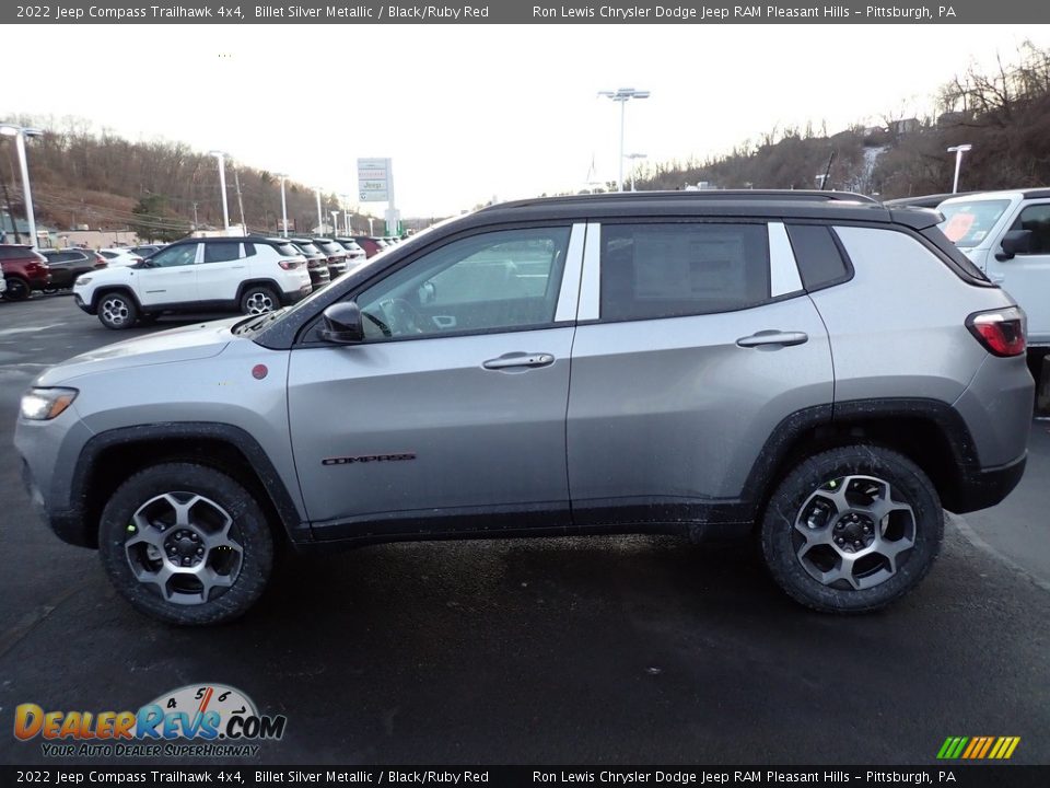 2022 Jeep Compass Trailhawk 4x4 Billet Silver Metallic / Black/Ruby Red Photo #2