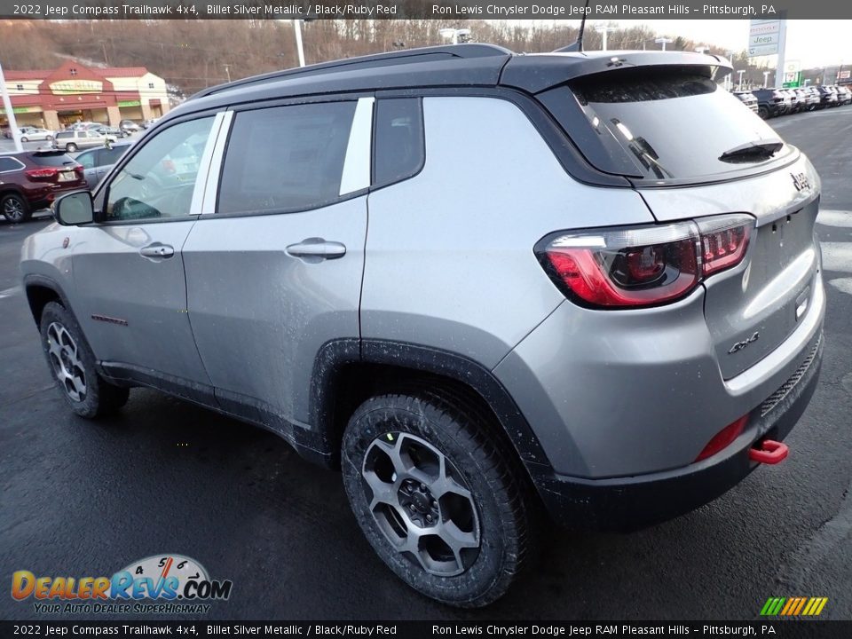 2022 Jeep Compass Trailhawk 4x4 Billet Silver Metallic / Black/Ruby Red Photo #3