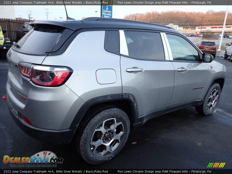 2022 Jeep Compass Trailhawk 4x4 Billet Silver Metallic / Black/Ruby Red Photo #6