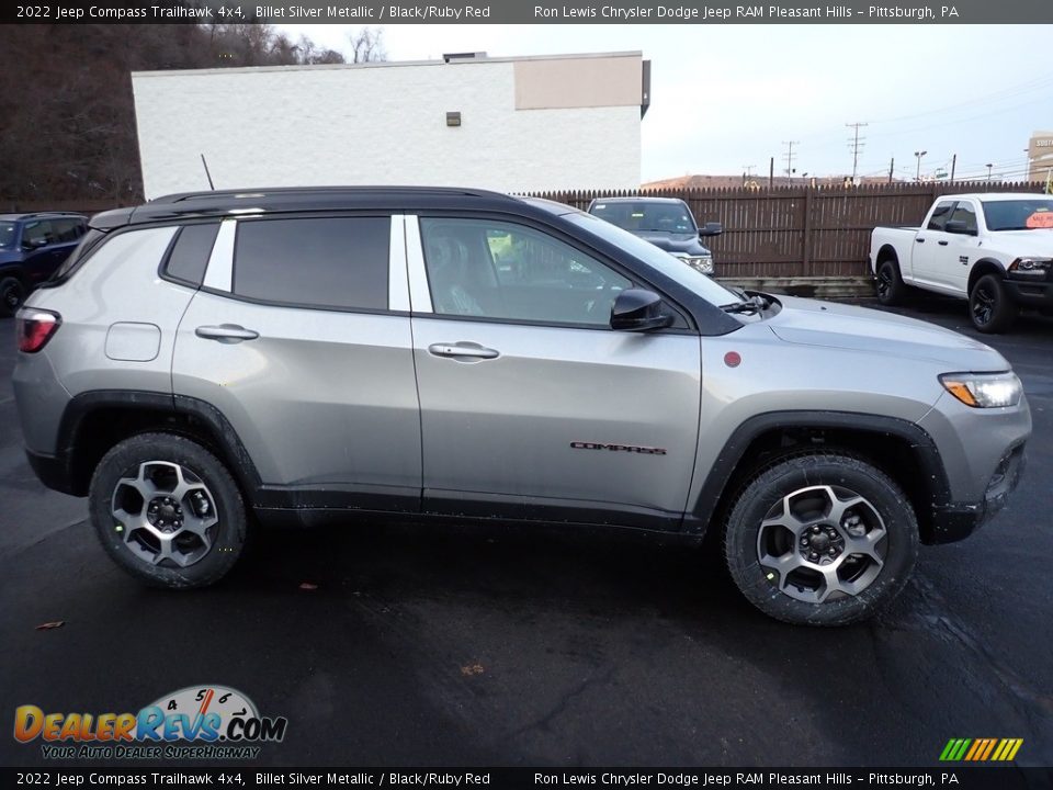 2022 Jeep Compass Trailhawk 4x4 Billet Silver Metallic / Black/Ruby Red Photo #7