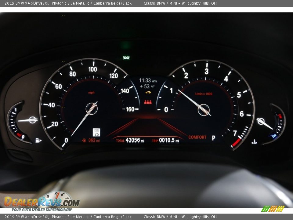 2019 BMW X4 xDrive30i Gauges Photo #8