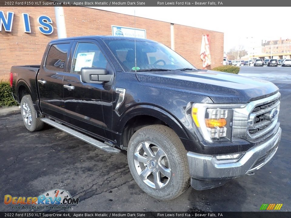 2022 Ford F150 XLT SuperCrew 4x4 Agate Black Metallic / Medium Dark Slate Photo #2