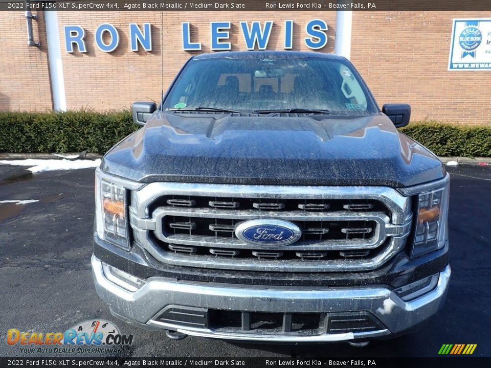 2022 Ford F150 XLT SuperCrew 4x4 Agate Black Metallic / Medium Dark Slate Photo #3