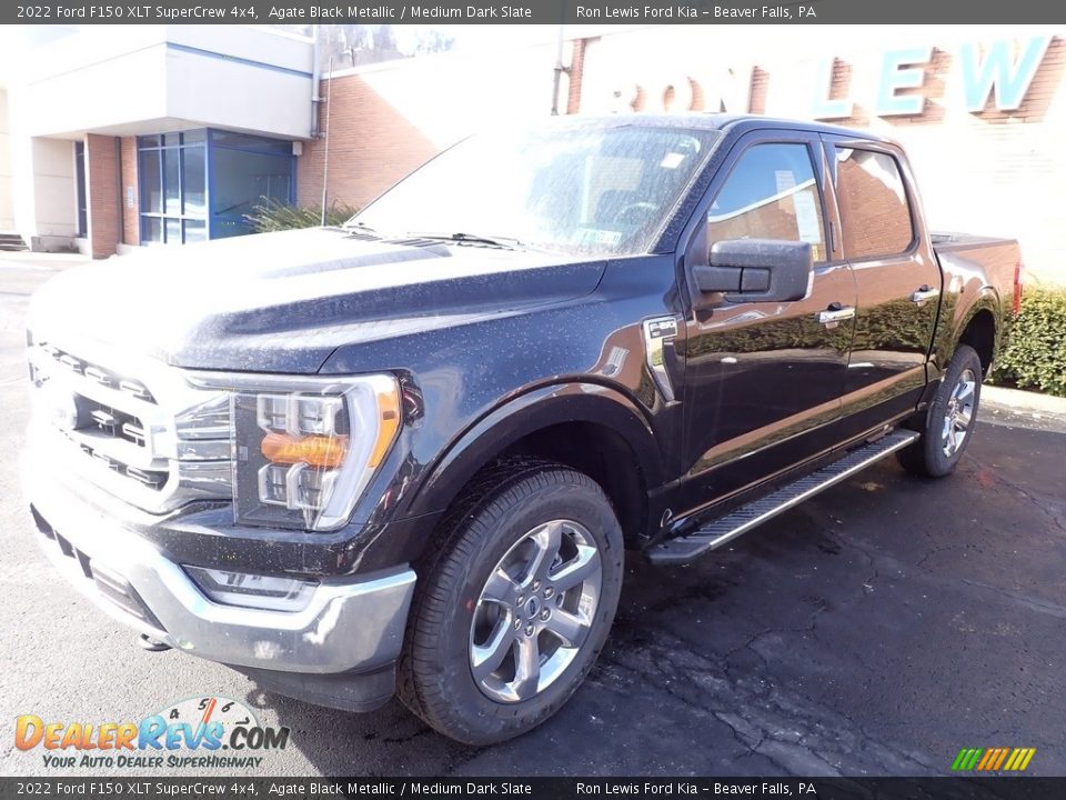 2022 Ford F150 XLT SuperCrew 4x4 Agate Black Metallic / Medium Dark Slate Photo #4