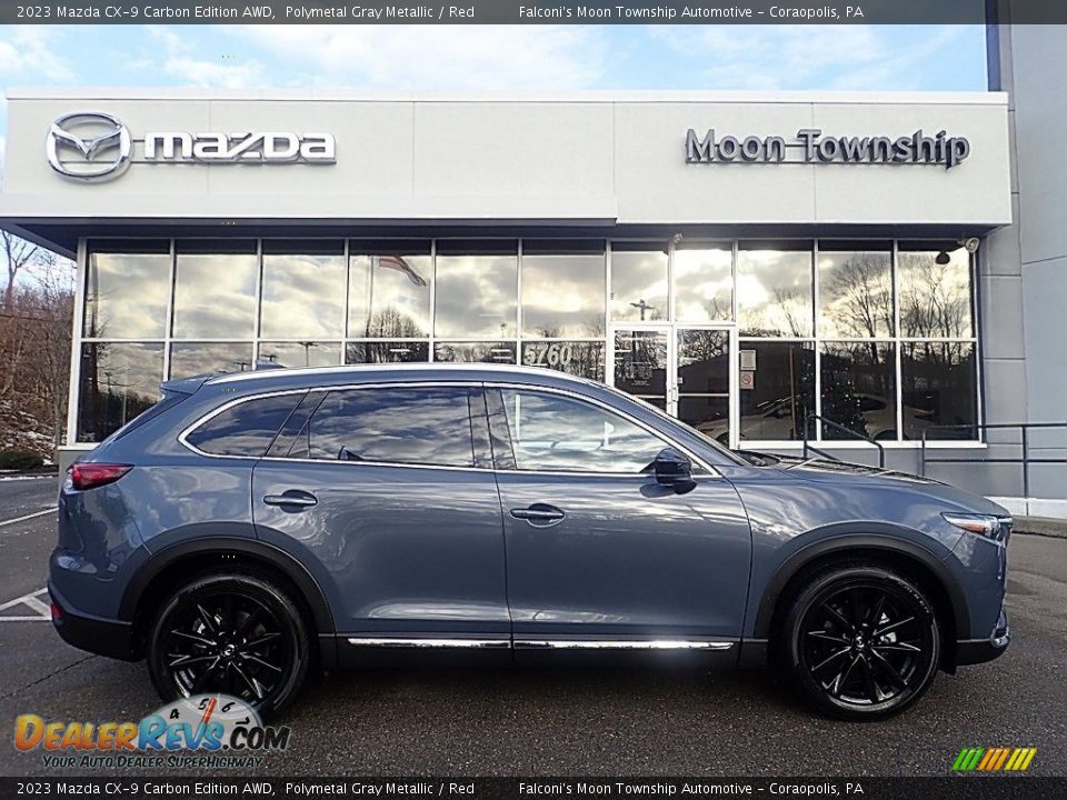 2023 Mazda CX-9 Carbon Edition AWD Polymetal Gray Metallic / Red Photo #1