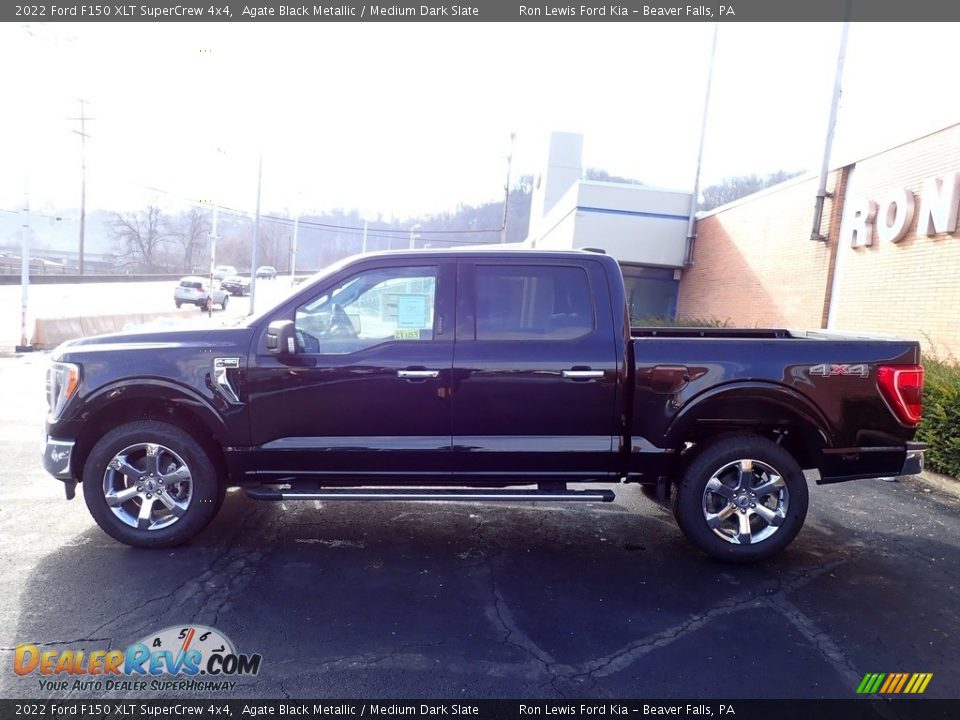 2022 Ford F150 XLT SuperCrew 4x4 Agate Black Metallic / Medium Dark Slate Photo #5