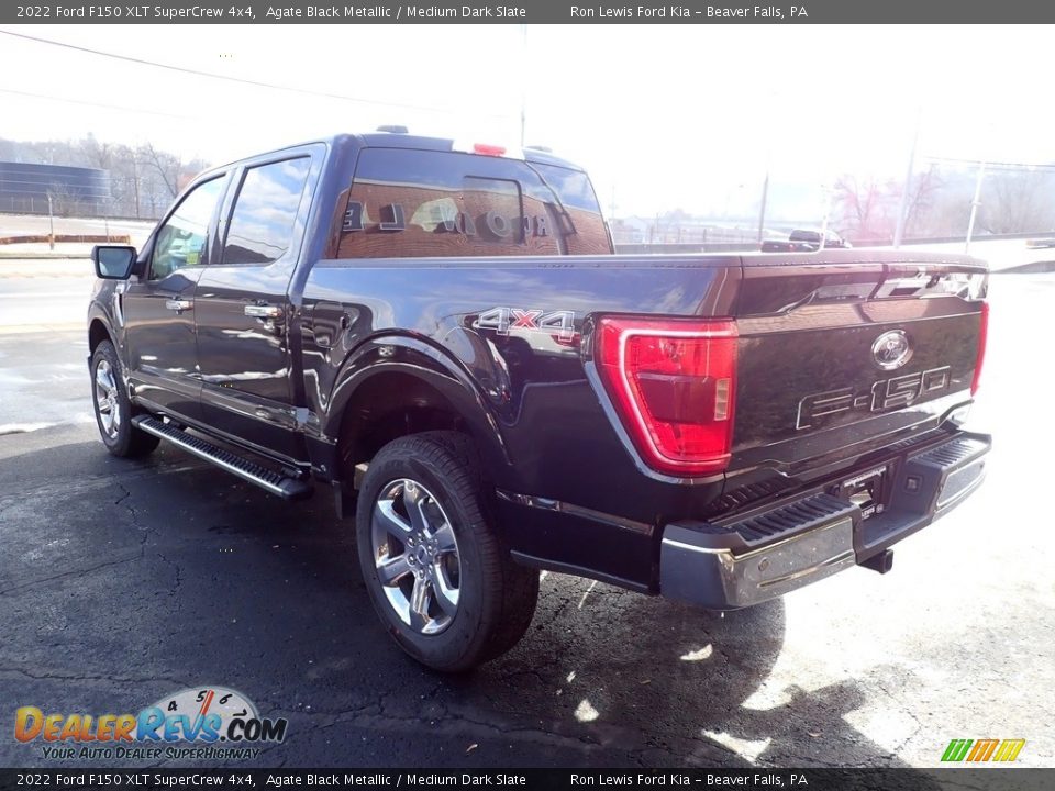 2022 Ford F150 XLT SuperCrew 4x4 Agate Black Metallic / Medium Dark Slate Photo #6