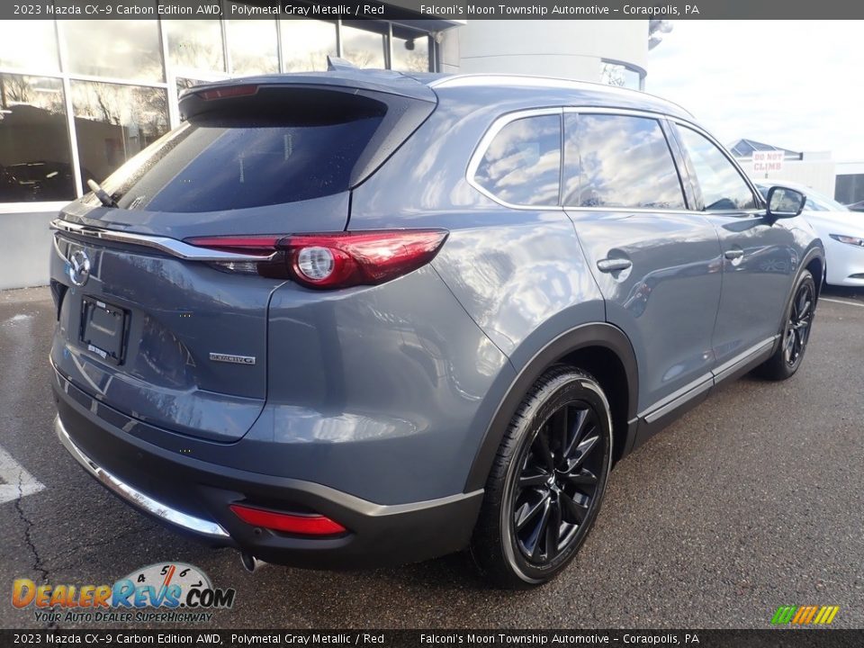 2023 Mazda CX-9 Carbon Edition AWD Polymetal Gray Metallic / Red Photo #2