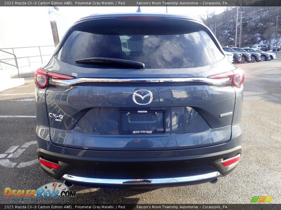2023 Mazda CX-9 Carbon Edition AWD Polymetal Gray Metallic / Red Photo #3