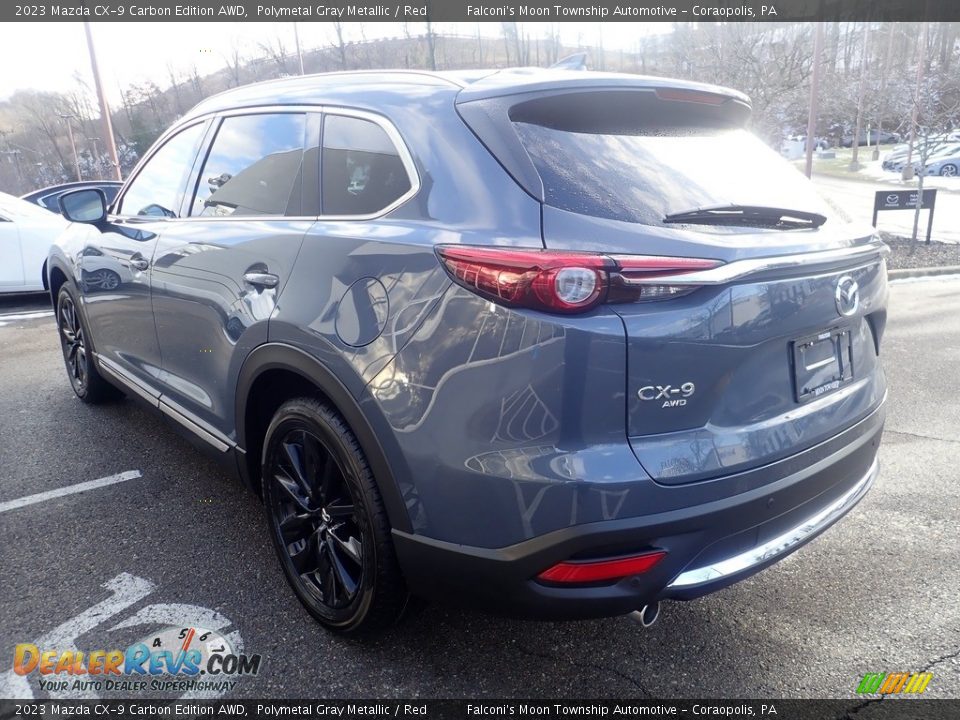 2023 Mazda CX-9 Carbon Edition AWD Polymetal Gray Metallic / Red Photo #5