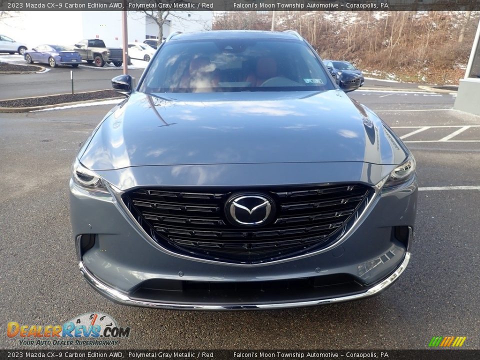 2023 Mazda CX-9 Carbon Edition AWD Polymetal Gray Metallic / Red Photo #8