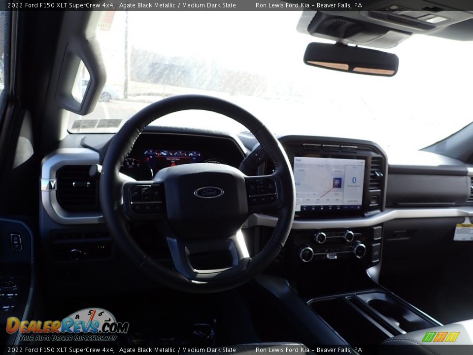 2022 Ford F150 XLT SuperCrew 4x4 Agate Black Metallic / Medium Dark Slate Photo #14