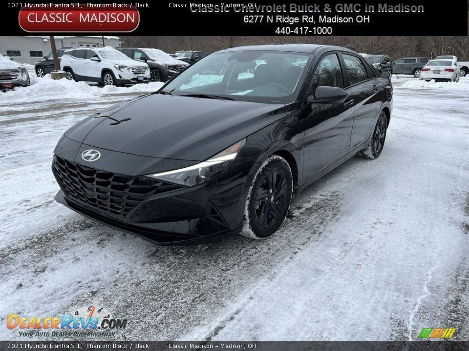 2021 Hyundai Elantra SEL Phantom Black / Black Photo #1