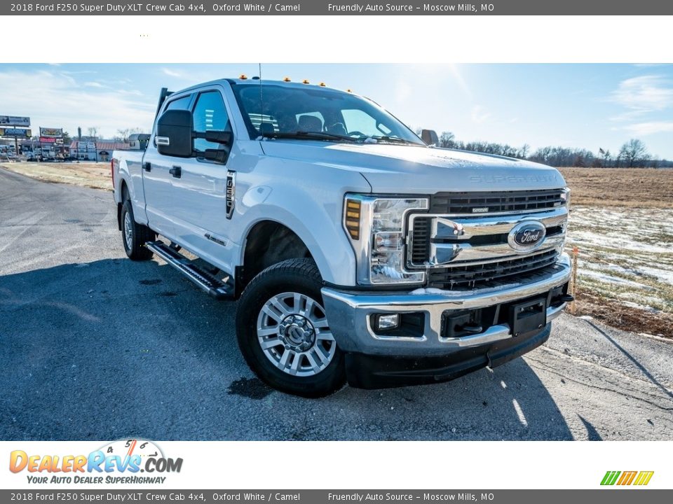 2018 Ford F250 Super Duty XLT Crew Cab 4x4 Oxford White / Camel Photo #1