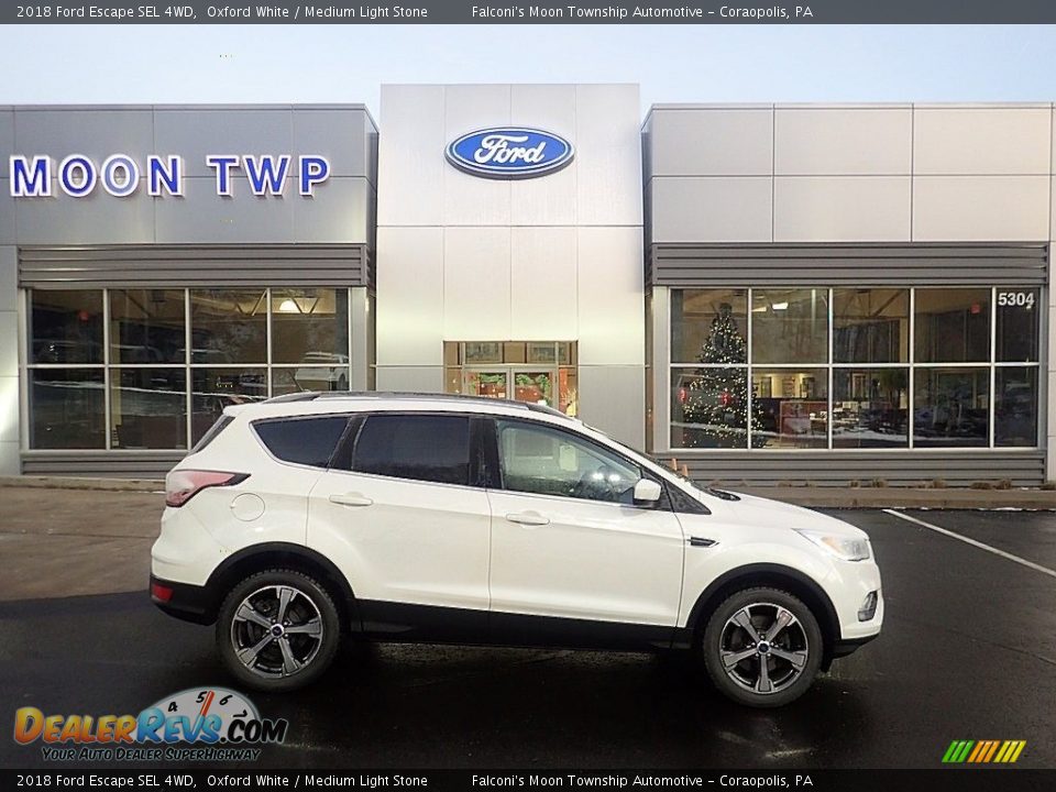 2018 Ford Escape SEL 4WD Oxford White / Medium Light Stone Photo #1