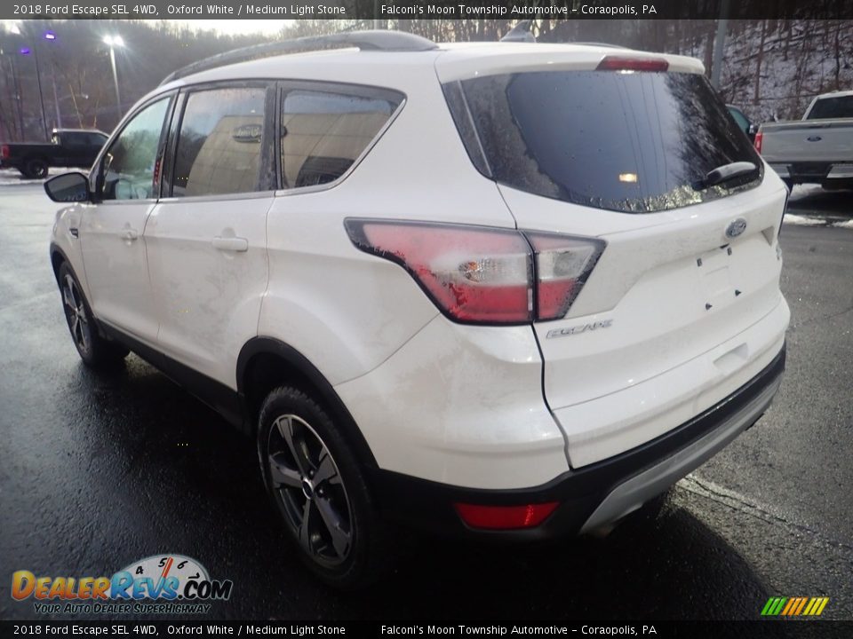 2018 Ford Escape SEL 4WD Oxford White / Medium Light Stone Photo #5