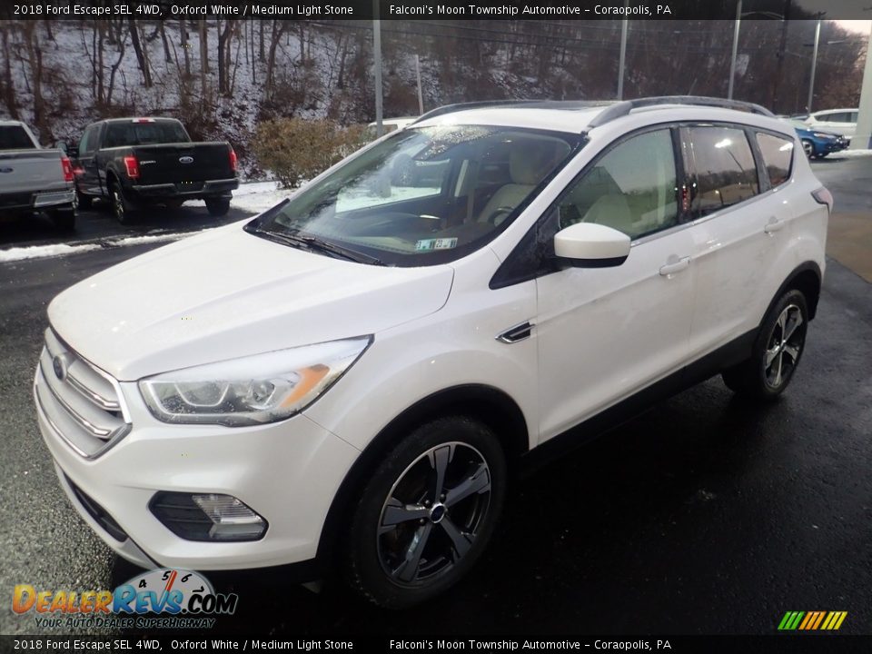 2018 Ford Escape SEL 4WD Oxford White / Medium Light Stone Photo #7