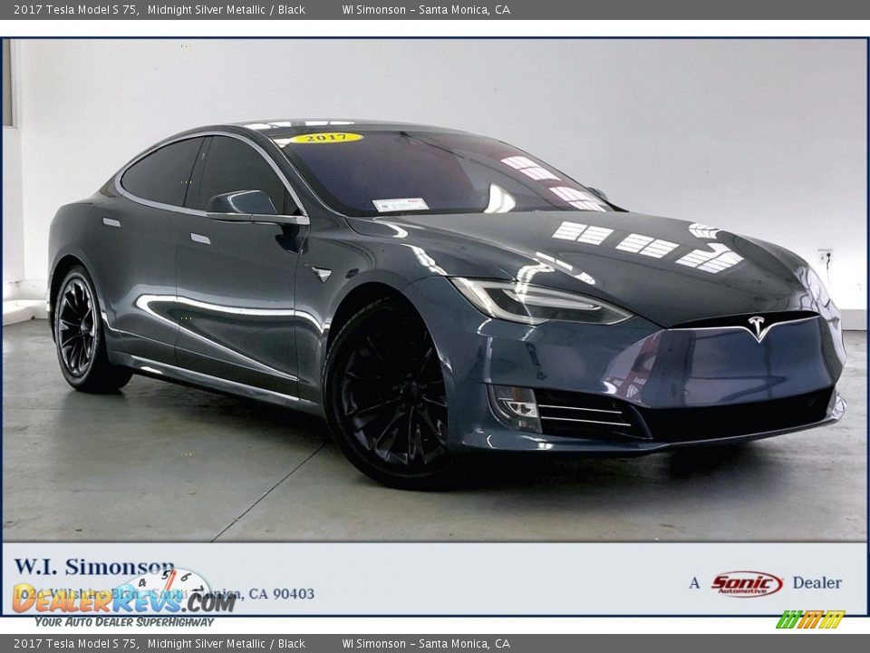 2017 Tesla Model S 75 Midnight Silver Metallic / Black Photo #1