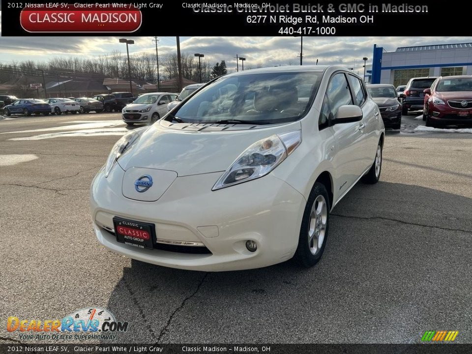 2012 Nissan LEAF SV Glacier Pearl White / Light Gray Photo #1