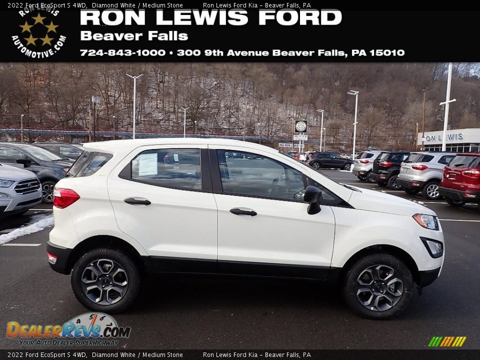 2022 Ford EcoSport S 4WD Diamond White / Medium Stone Photo #1