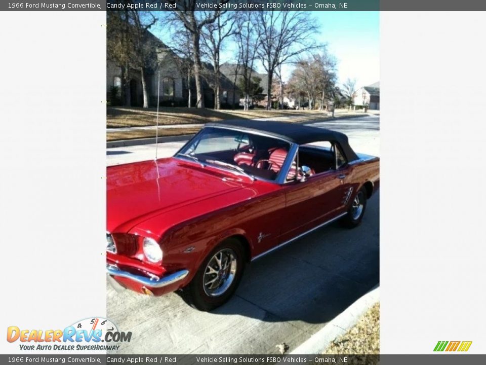 1966 Ford Mustang Convertible Candy Apple Red / Red Photo #2