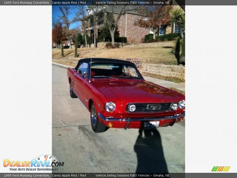 1966 Ford Mustang Convertible Candy Apple Red / Red Photo #12