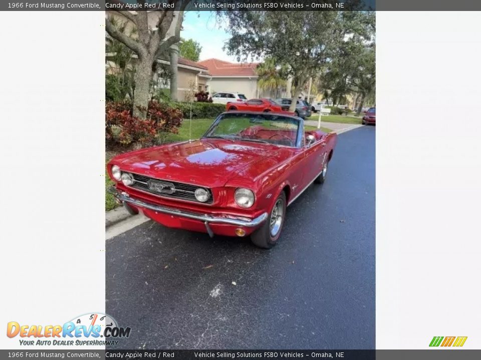 1966 Ford Mustang Convertible Candy Apple Red / Red Photo #16