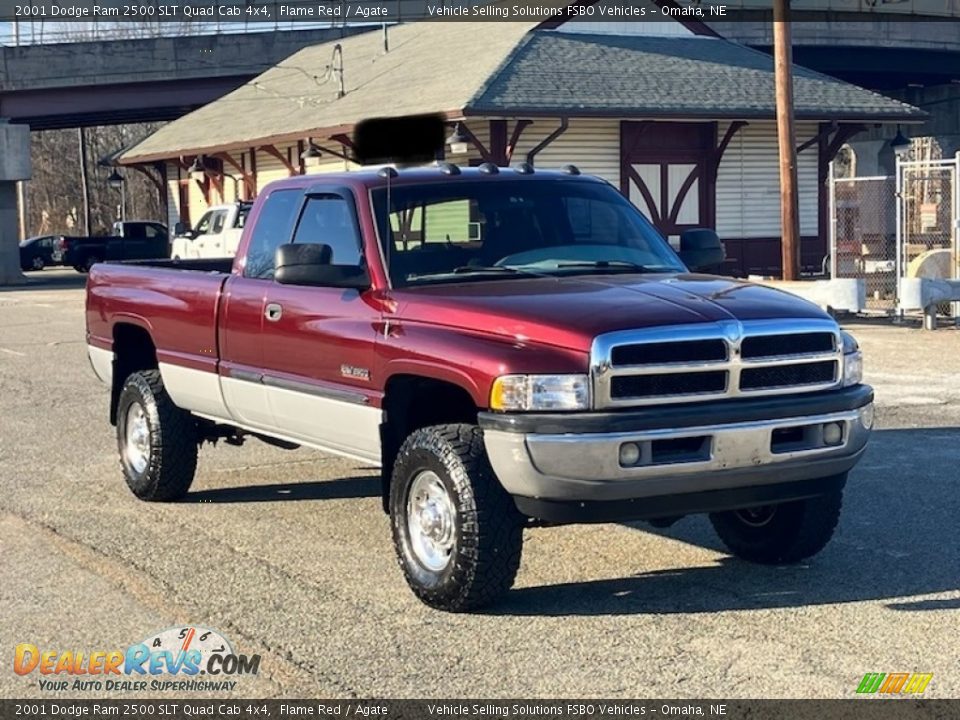 2001 Dodge Ram 2500 SLT Quad Cab 4x4 Flame Red / Agate Photo #16