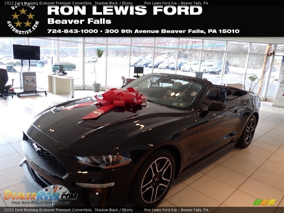 2022 Ford Mustang Ecoboost Premium Convertible Shadow Black / Ebony Photo #1
