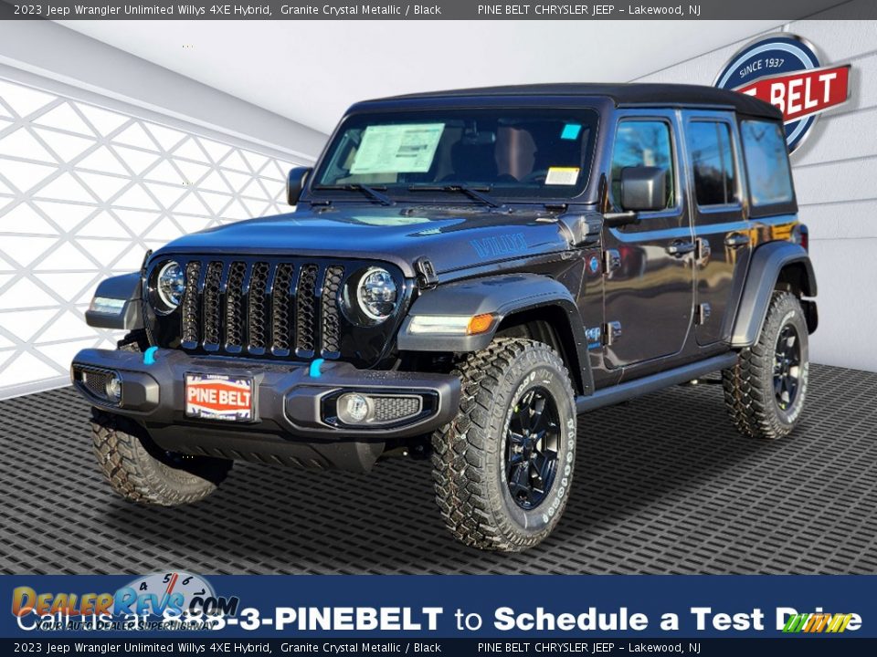 2023 Jeep Wrangler Unlimited Willys 4XE Hybrid Granite Crystal Metallic / Black Photo #1