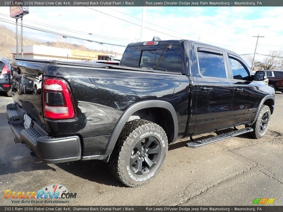 2021 Ram 1500 Rebel Crew Cab 4x4 Diamond Black Crystal Pearl / Black Photo #6