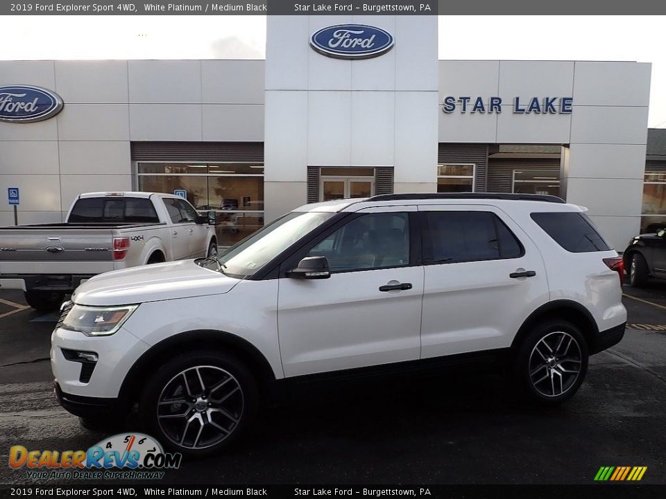 2019 Ford Explorer Sport 4WD White Platinum / Medium Black Photo #1