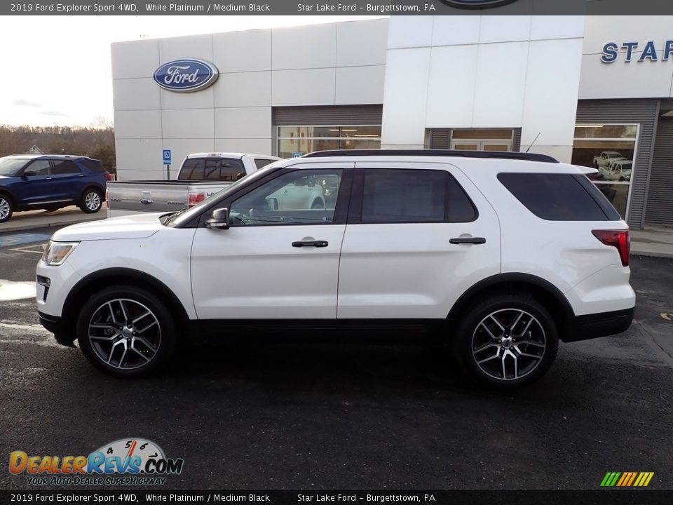 2019 Ford Explorer Sport 4WD White Platinum / Medium Black Photo #2