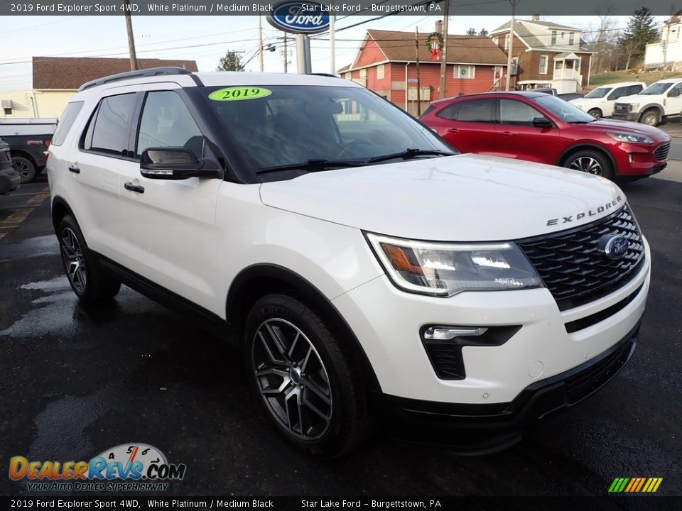 2019 Ford Explorer Sport 4WD White Platinum / Medium Black Photo #7