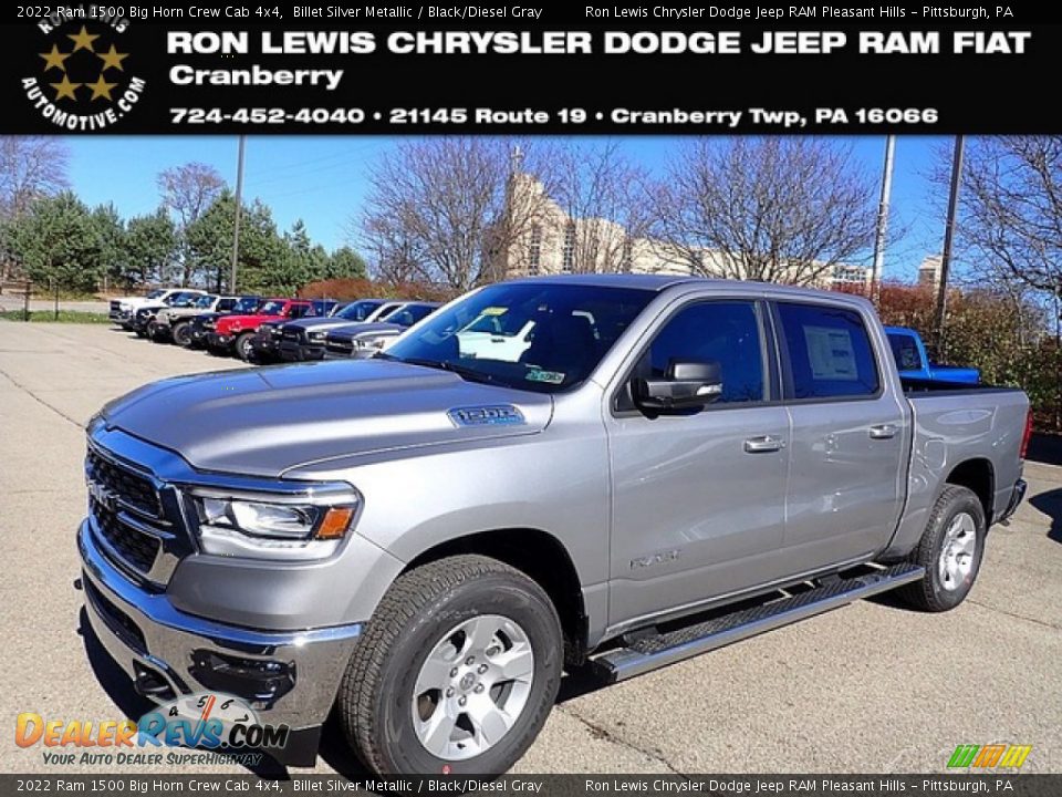 2022 Ram 1500 Big Horn Crew Cab 4x4 Billet Silver Metallic / Black/Diesel Gray Photo #1