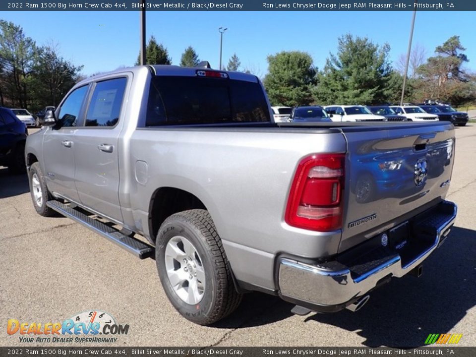 2022 Ram 1500 Big Horn Crew Cab 4x4 Billet Silver Metallic / Black/Diesel Gray Photo #3