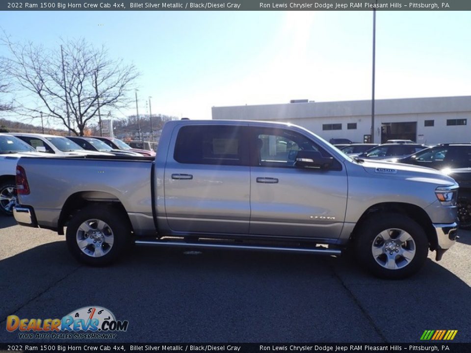 2022 Ram 1500 Big Horn Crew Cab 4x4 Billet Silver Metallic / Black/Diesel Gray Photo #6