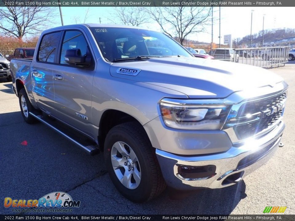 2022 Ram 1500 Big Horn Crew Cab 4x4 Billet Silver Metallic / Black/Diesel Gray Photo #7