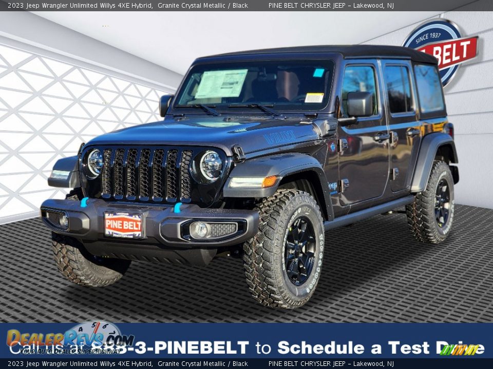 2023 Jeep Wrangler Unlimited Willys 4XE Hybrid Granite Crystal Metallic / Black Photo #1