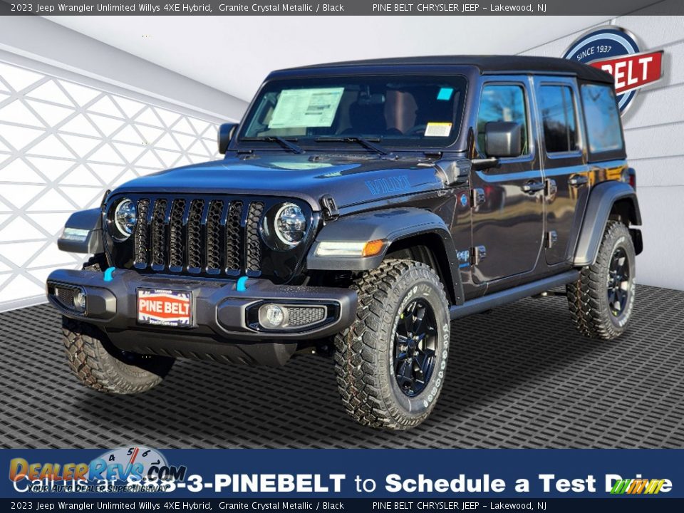 2023 Jeep Wrangler Unlimited Willys 4XE Hybrid Granite Crystal Metallic / Black Photo #1