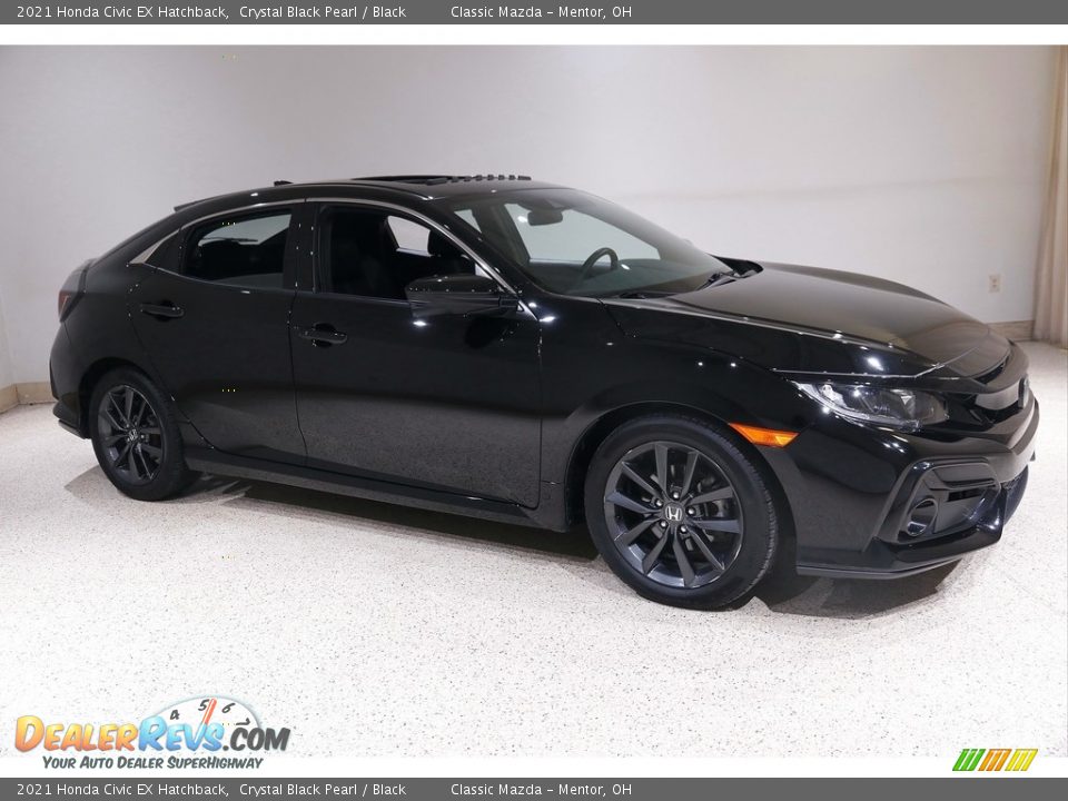 Crystal Black Pearl 2021 Honda Civic EX Hatchback Photo #1